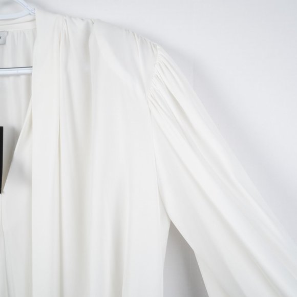 NEW HALSTON Evi Volume Drape Top in Prestine white size M - Picture 13 of 15
